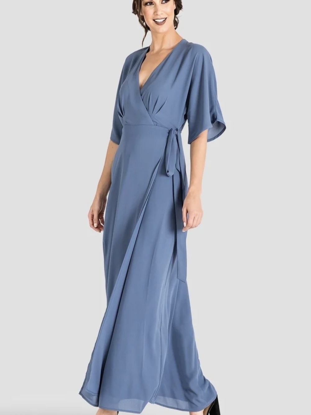 Standards & Practices Wrap Maxi Dress in Blue Size Small NWT